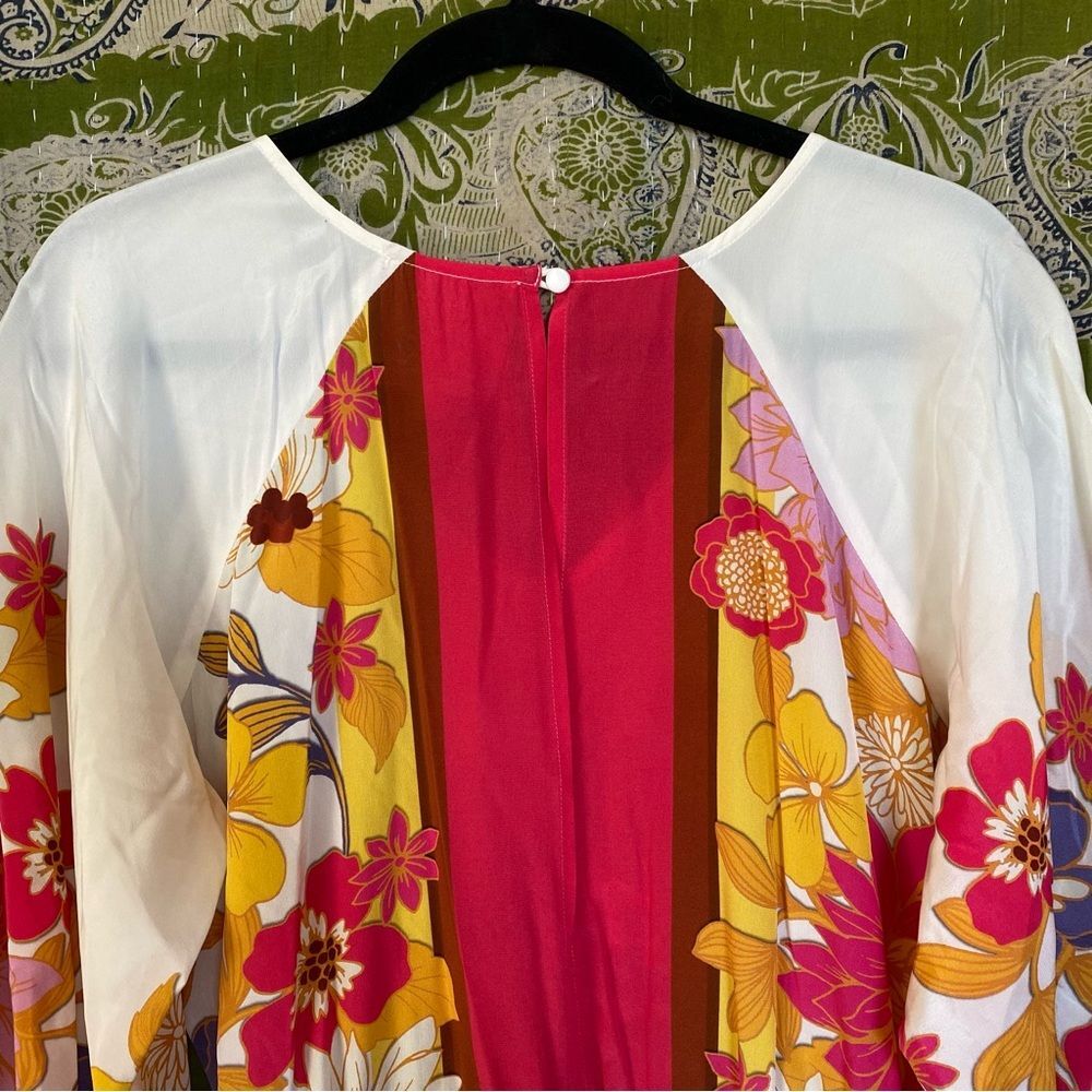 NWOT Johnny Was White/ Pink Loreli Silk Embroidered Midi Dress Size Medium - Picture 11 of 16